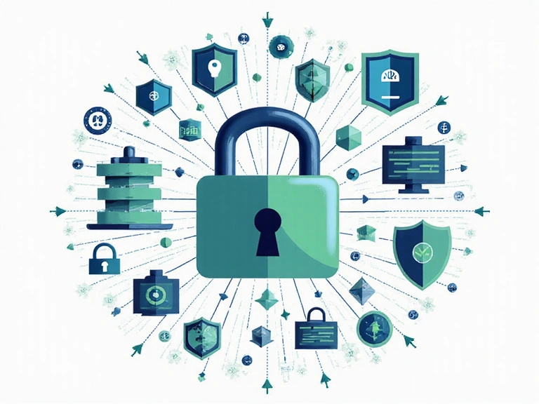 Ilustración de seguridad de datos y privacidad en línea.